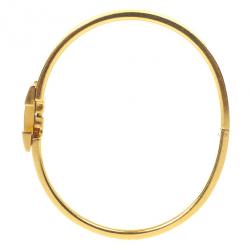 مملوكة مسبقًا Hermes Clic-Clac H Citron Yellow Enameld Gold Plated Bracelet