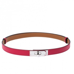 Pre Owned Hermes Rose Shocking Epsom Leather Kelly Belt