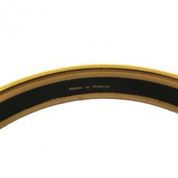 Pre Owned Hermes Narrow Black Gold Printed Enamel Bracelet