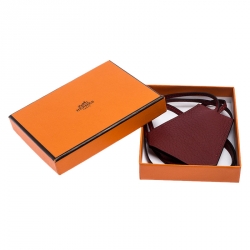 Pre Owned Hermes Red Clemence Leather Margiela Cover of Key Necklace