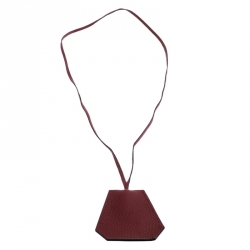 Pre Owned Hermes Red Clemence Leather Margiela Cover of Key Necklace