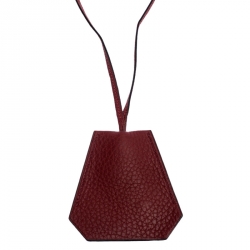 Pre Owned Hermes Red Clemence Leather Margiela Cover of Key Necklace
