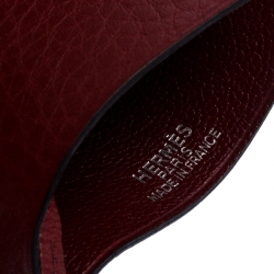 Pre Owned Hermes Red Clemence Leather Margiela Cover of Key Necklace