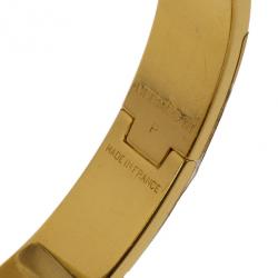 مملوكة مسبقًا Hermes Clic-Clac H Indian Blue Enameld Gold Plated Bracelet PM