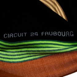 Pre Owned Hermes Multicolor Printed Silk and Cashmere Circuit 24 Fabourg Shawl