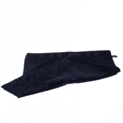 Pre Owned Hermes Navy Blue Faconnee Grand H Silk Scarf