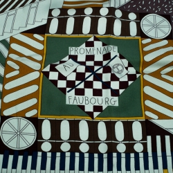 Pre Owned Hermes Multicolor Silk Promenade au Faubourg Scarf