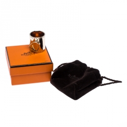 Pre Owned Hermes Etrier Gold Tone Scarf Ring