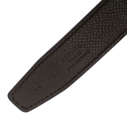 Pre Owned Hermes Grey Leather H Logo Constance Reversible Belt 85 CM