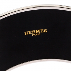 Pre Owned Hermes Clous De Trompe L’Oeil Multicolor Enamel Extra Wide Bangle Bracelet