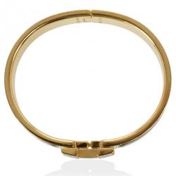 Pre Owned Hermès Clic H Black Enameled Bracelet