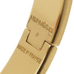 Pre Owned Hermès Clic H Black Enameled Bracelet