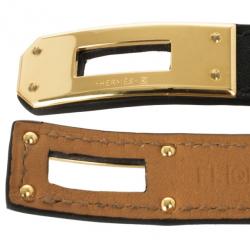 Pre Owned Hermès Kelly Double Tour Leather Bracelet