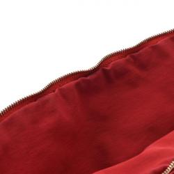 Pre Owned Hermes Red Canvas Trousse De Voyage Bolide Pouch
