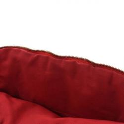 Pre Owned Hermes Red Canvas Trousse De Voyage Bolide Pouch