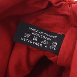 Pre Owned Hermes Red Canvas Trousse De Voyage Bolide Pouch