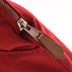 Pre Owned Hermes Red Canvas Trousse De Voyage Bolide Pouch