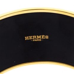 Pre Owned Hermès Multicolor Enamel Rayures Mosaïque Wide Bangle Bracelet