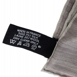Pre Owned Hermès Grey Silk Wool Jacquard Façonnée Grand H Scarf 