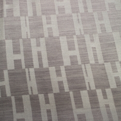 Pre Owned Hermès Grey Silk Wool Jacquard Façonnée Grand H Scarf 