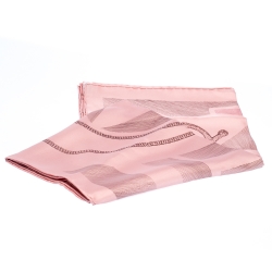 Pre Owned Hermes Rose Etude Pour Une Parure De Gala Print Silk Scarf