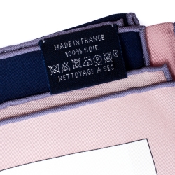 Pre Owned Hermes Blue Plumets Du Roy Print Silk Scarf