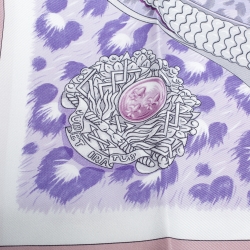 Pre Owned Hermes Blue Plumets Du Roy Print Silk Scarf