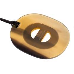 Pre Owned Hermes Fidelio Natural Horn Lacquered Adjustable Cord Pendant Necklace
