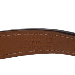 Pre Owned Hermes Kelly Double Tour Black Exotic Leather Palladium Plated Bracelet S