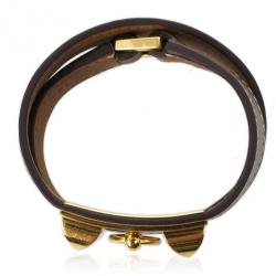 Pre Owned Hermes Rivale Double Tour Leather Bracelet