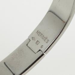 Pre Owned Hermes Orange Enamel Clic H Bracelet