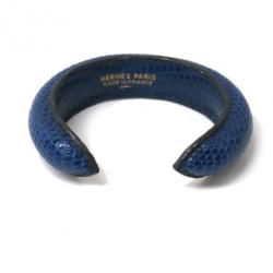 Pre Owned Hermes Lizard Blue Bangle 