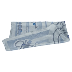 Pre Owned Hermes Brittany Blue Etude Pour Une Parure De Gala Silk Twill Square Scarf
