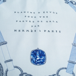 Pre Owned Hermes Brittany Blue Etude Pour Une Parure De Gala Silk Twill Square Scarf