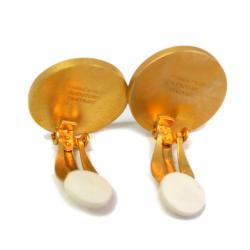Pre Owned Hermes Clous De Selle Metal Pierced Earrings 