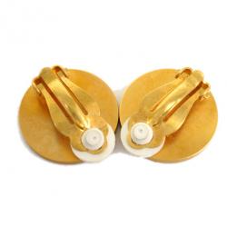Pre Owned Hermes Clous De Selle Metal Pierced Earrings 