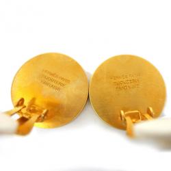 Pre Owned Hermes Clous De Selle Metal Pierced Earrings 