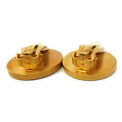 Pre Owned Hermes Clous De Selle Metal Pierced Earrings 