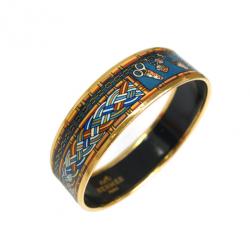 مملوكة مسبقًا Hermes Cloisonné Metal Blue Bangle
