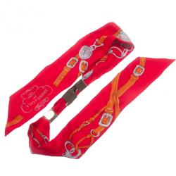 Pre Owned Hermes Bolduc Medor Red Brides de Gala Twilly Bracelet/Necklace