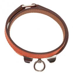 مملوكة مسبقًا Hermes Rivale Double Tour Orange Bracelet M