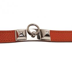 مملوكة مسبقًا Hermes Rivale Double Tour Orange Bracelet M