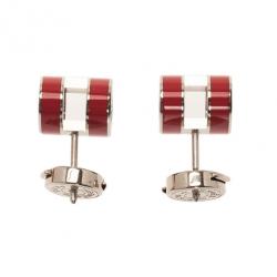 Pre Owned Hermes Pop H Red Lacquered Earrings