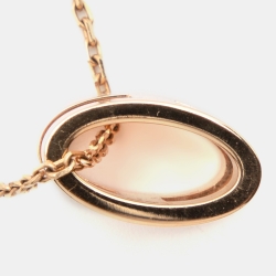 Pre Owned Hermès Pop H Pink Enamel Gold Tone Pendant Necklace