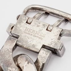 Pre Owned  Hermes Boucle Sellier Silver Chain Link Bracelet 