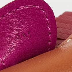 Pre Owned Hermès Gold/ Rubis/ Rose Pourpre Milo Lambskin GriGri Rodeo Bag Charm PM