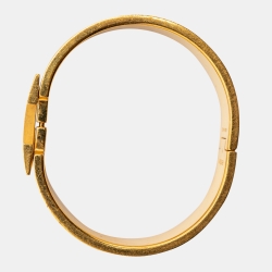 Hermes Clic Clac H Black Enamel Gold Plated Bangle Bracelet 