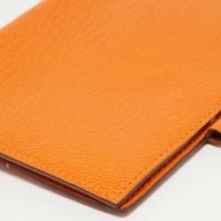 Pre Owned Hermès Orange Chevre Mysore Leather Vision GM Agenda Cover
