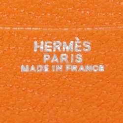 Pre Owned Hermès Orange Chevre Mysore Leather Vision GM Agenda Cover