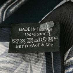 Pre Owned Hermes Marine Blue Robe Du Soir Silk Square Scarf 